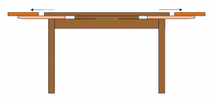 Mesa rectangular laqueada con cajón central 120-200 cm