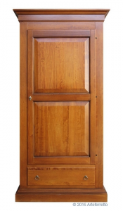 Armario arte pobre en madera maciza 1 puerta 1 cajón