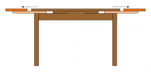 Mesa rectangular con marquetería extensible de 170 cm a 250 cm