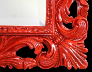 Espejo rojo Venezia de artesanado italiano