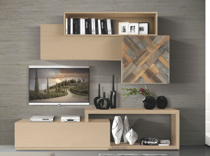 Mueble modular de salón en madera, colección MixIT - opción 7