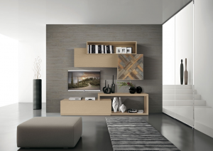 Mueble modular de salón en madera, colección MixIT - opción 7