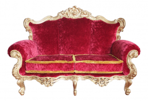 Sofa lujo madera dorado