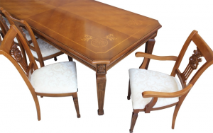 Mesa rectangular en madera estilo clásico con marquetería Master 230 / 260 x 110 cm