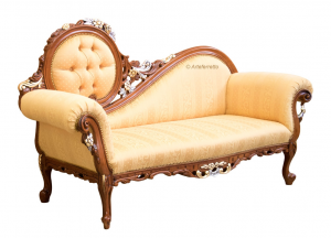 Sofa de madera lujo decoraciones oro y plata