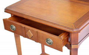 Consola mesa auxiliar en madera maciza con estante inferior