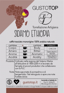 Caffè monorigine in cialda Etiopia Sidamo, confezione da n. 25,50 E 200 cialde in carta ese 44 mm compatibili