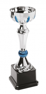 Trofeo coppa con decori blu