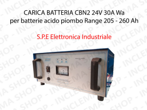 CARICA BATTERIA CBN2 24V 30A Wa per batterie acido piombo Range 205 - 260 Ah (Ciclo 5 ore) - S.P.E