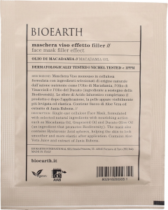 Bioearth - Maschera Viso Effetto Filler Monodose - Bio/Vegan