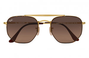 Ray Ban - Occhiale da Sole Unisex, The Marshal, Havana Gold/Brown Shaded RB3648 910443  C54