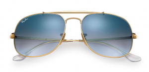 Ray Ban - Occhiale da Sole Unisex, The General, Gold/Blue Shaded  RB3561 001/3F  C57