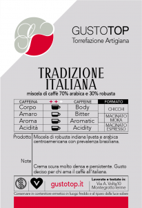 Miscela di caffè in grani Tradizione Italiana  confezione da 1kg, 500gr e 250gr