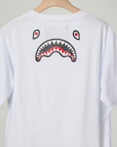 T-shirt bianca mezza manica con logo e grafica monster sul retro 10-14 anni