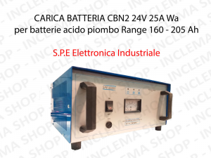 CARICA BATTERIA CBN2 24V 25A Wa per batterie acido piombo Range 160 - 205 Ah (Ciclo 5 ore) - S.P.E