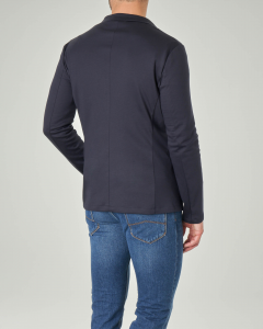 Giacca maglia blu in jersey di cotone leggero