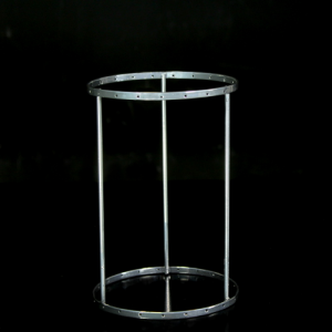 Montatura verniciata cromo per portacandela con cristalli, rigetta da 6 mm passo 18 mm con 21 fori per catene. Ø 12x h. 18 cm