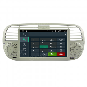 ANDROID autoradio navigatore per Fiat 500 Fiat Abarth 595 2007-2015 Beige CarPlay GPS USB WI-FI Bluetooth Mirrorlink