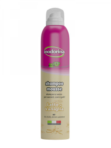 Inodorina Shampoo Mousse - A Secco 300 ml - Profumazione Latte e Vaniglia
