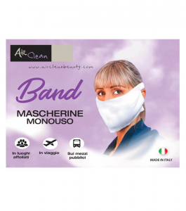 Air Clean Band - mascherine monouso non sterili - 20 pezzi di taglia unica - 2 Strati - Colore bianco