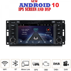 ANDROID 10 autoradio navigatore per Jeep Grand Cherokee Compass Patriot Chrysler Dodge GPS DVD USB SD WI-FI Bluetooth Mirrorlink
