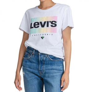 T-shirt donna LEVI'S con logo multicolor