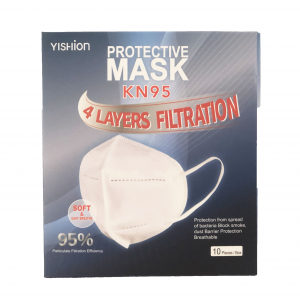Mascherina di protezione per viso bianca FPP2 certificata CE 2834 DPI EN149:2001 + A1:2009 strati 10 pz