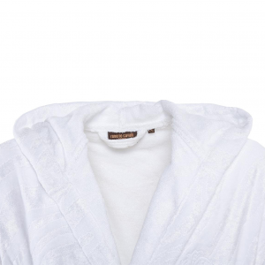 Roberto Cavalli ZEBRAGE hooded bathrobe White