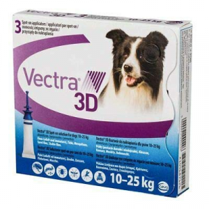 Ceva Vectra 3d spot-on per cani tra i 10 e 25 kg 3 pipette 