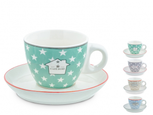 Confezione regalo 4 tazze da té in porcellana Brasserie