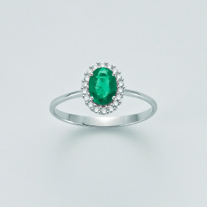 Miluna-Anello con smeraldo e brillanti