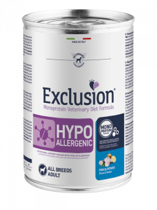 EXCLUSION MONOPROTEIN VET DIET  HYPOALLERGENIC PESCE E PATATE ALL BREEDS 400gr