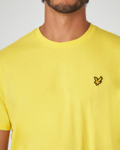 T-shirt gialla mezza manica con logo aquila gialla ricamata