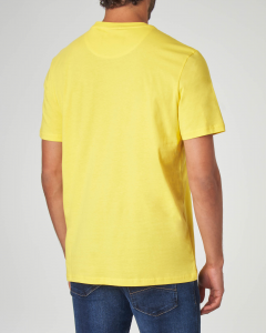T-shirt gialla mezza manica con logo aquila gialla ricamata
