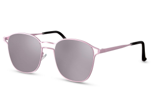 Pink sunglasses with mirrored lenses