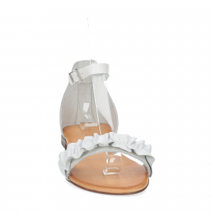 Il laccio sandalo pelle bianca-3