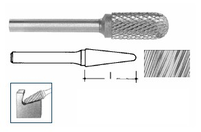 Fresa rotativa conica in Metallo Duro mm 16 Ineco