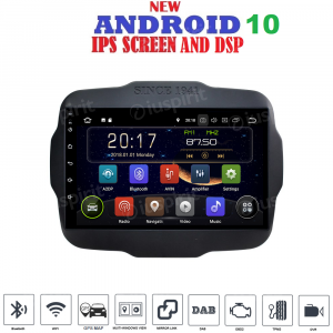 ANDROID 10 autoradio navigatore per Jeep Renegade 2014-2021 GPS WI-FI Bluetooth MirrorLink
