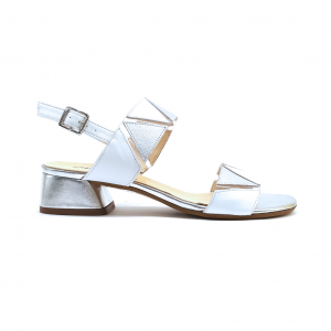 Sandalo bianco con motivi geometrici Melluso