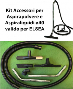 KIT Tuyau Flexible et accessoires pour Aspirateur eau & poussières ø40 valido pour ELSEA