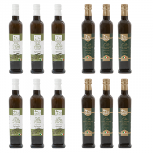 Olio Evo Ogliarola e Frantoio 500ml 2021/22 - Olio extravergine di oliva Italiano cultivar Ogliarola e Frantoio Sante 12 Bottiglie da 500 ml - 