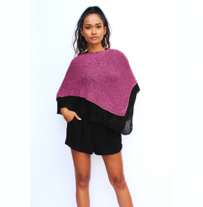 Poncho Unique Curvy Raspberry