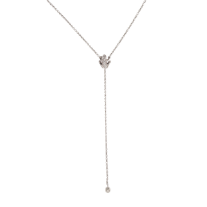 Y-shape necklace in white gold and diamonds