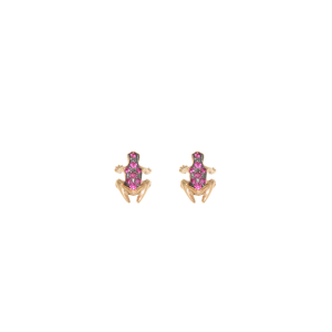 Kissing Frog ring in rose gold and rubies