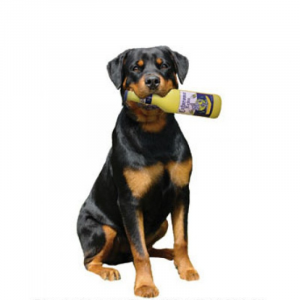 TUFFY SILLY SQUEAKER BEER BOTTLE DOS PERROS IN LATTICE