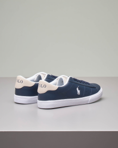 Sneakers blu in ecopelle con logo pony bianco 35-39