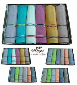 Set asciugamani spugna. VINGI RICAMI, MULTICOLOR. 6 Viso + 6 ospite. 100% Cotone