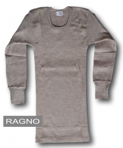RAGNO T-Shirt, Maglietta intima Manica Lunga, girocollo, Uomo 100% Pura Lana 315