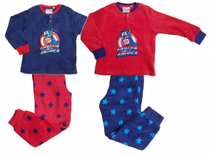 Pigiama Invernale Bimbo bambino Pile Mod. Serafino MARVEL CAPTAIN AMERICA HS7415