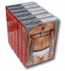 PIERRE CARDIN. 6 Slip uomo, Cotone, Elastico esterno. Underwear - PC324.